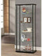 5-Shelf Glass Curio Display Cabinet Tower Black And Clear 950170