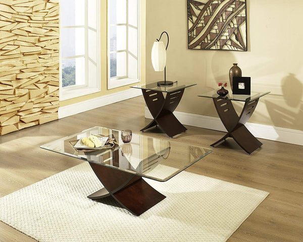 Cafe Coffee Table Set in Hard Wood Brown